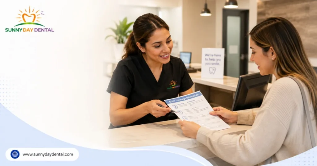Dental patient and dentist in woodbridge