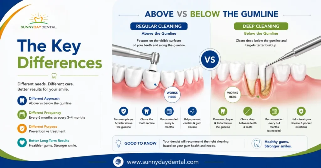key differences between regular cleaning and deep cleaning